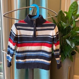 Boys Palomino Multi Striped Half Zip Sweater